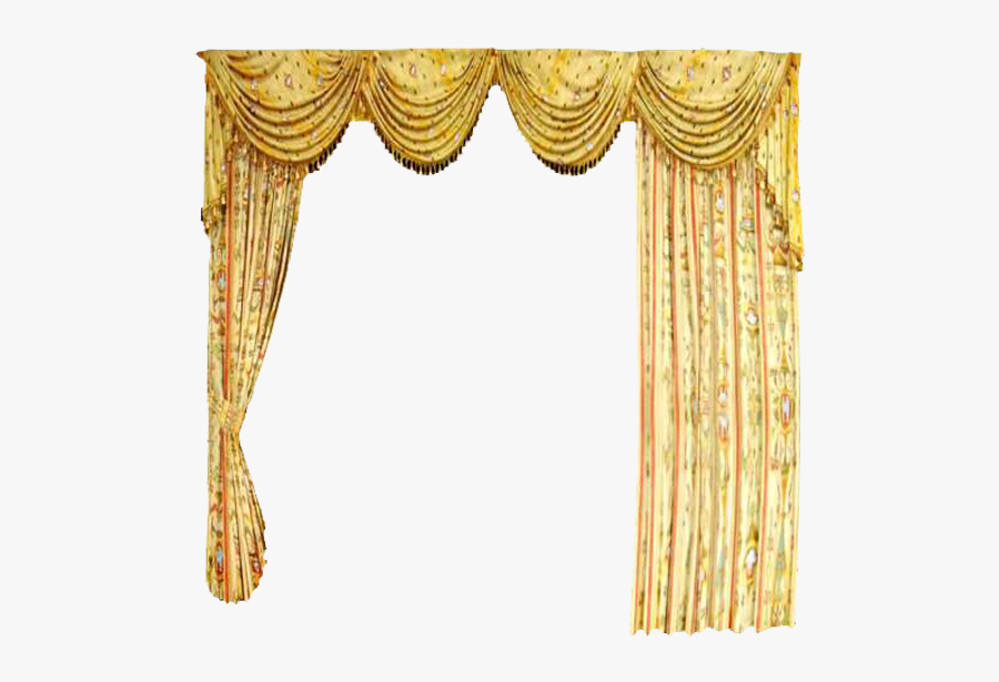 Clip Library Library Computer File Yellow Floral - Transparent Gold Curtains Png, Transparent Clipart