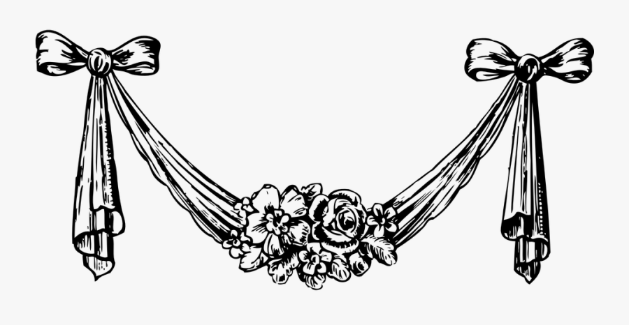 Transparent Black Curtains Png - Flower Decoration Clip Art, Transparent Clipart