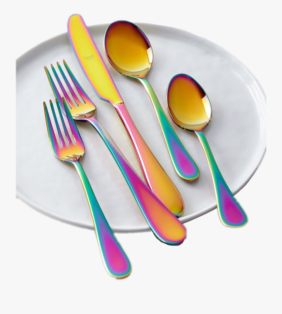 Spoon Knife Fork Unicorn - Fork Spoon Knife Plate, Transparent Clipart