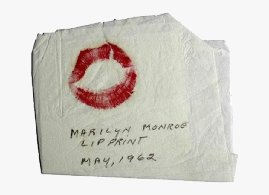 #napkin #marilynmonroe #famous #kiss #lips #loveletter - Marilyn Monroe Lipstick Print, Transparent Clipart