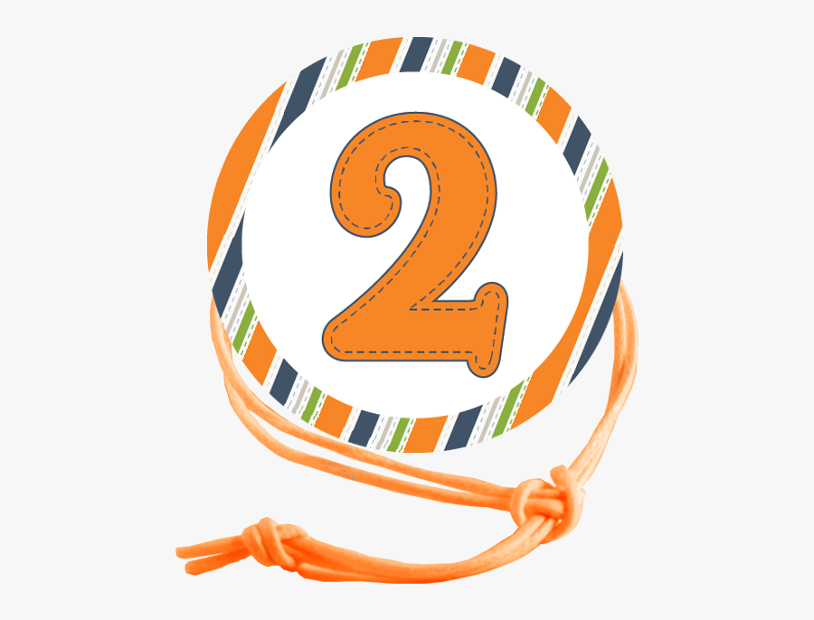 2nd Birthday Orange Stripes Napkin Knot - Illustration, Transparent Clipart