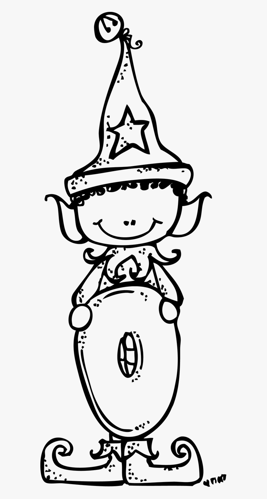 Elf O Melonheadz Bw 627×1,600 Pixels Tree Silhouette, - Black And White Christmas Elf Clip Art