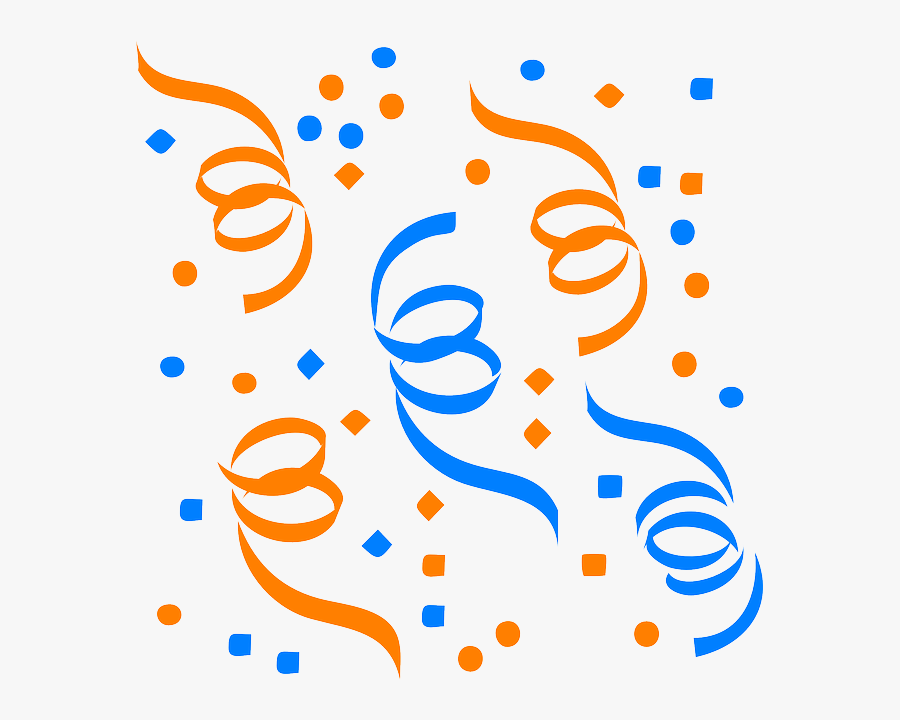 Streamers Vector Cartoon Party - Confetti Clipart Black And White, Transparent Clipart