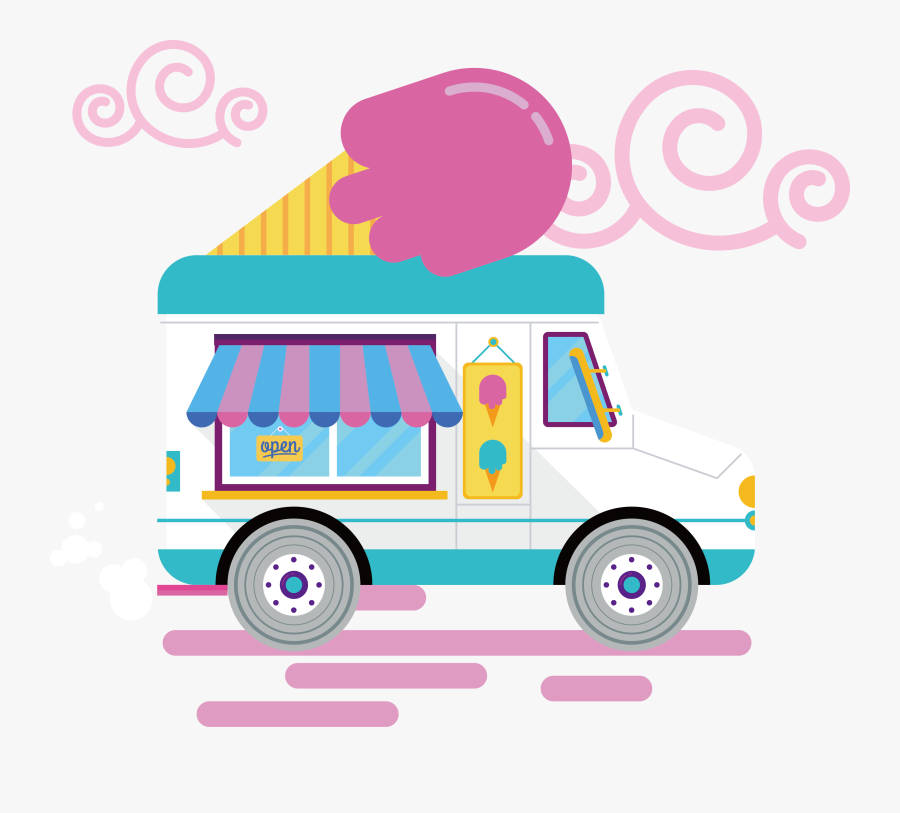 Icecream Clipart Stall - Ice Cream Van, Transparent Clipart