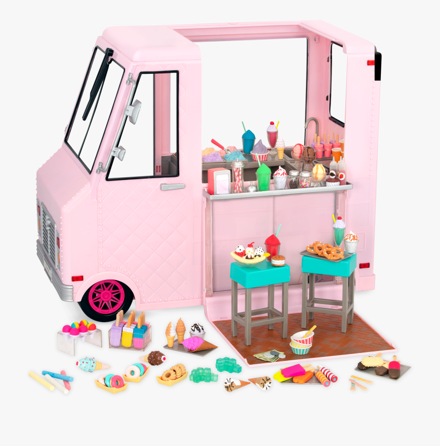 Sweet Stop Ice Cream Truck Pink All Components, Transparent Clipart