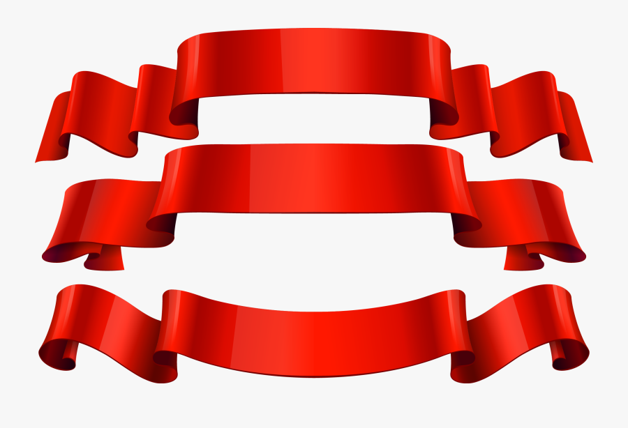 Banner Clip Art Ribbon Streamers Transprent Png - Banner Red Ribbon Png, Transparent Clipart
