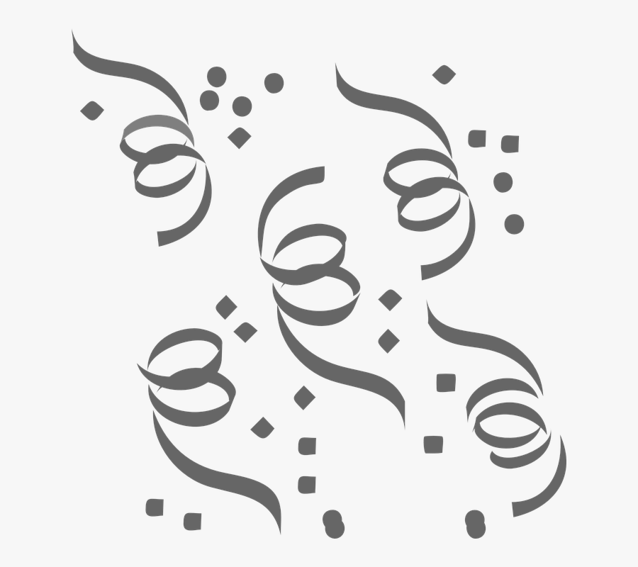 Transparent Confetti Clip Art - Confetti Clip Art Black And White, Transparent Clipart