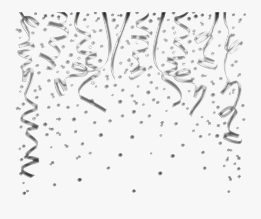 Streamers Clipart Black And White - Party Streamers Silver Png, Transparent Clipart