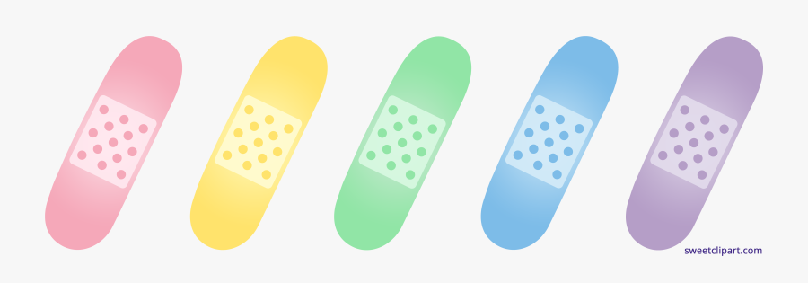 Bandaids Cute Colors Sweet Clip Art - Polka Dot, Transparent Clipart