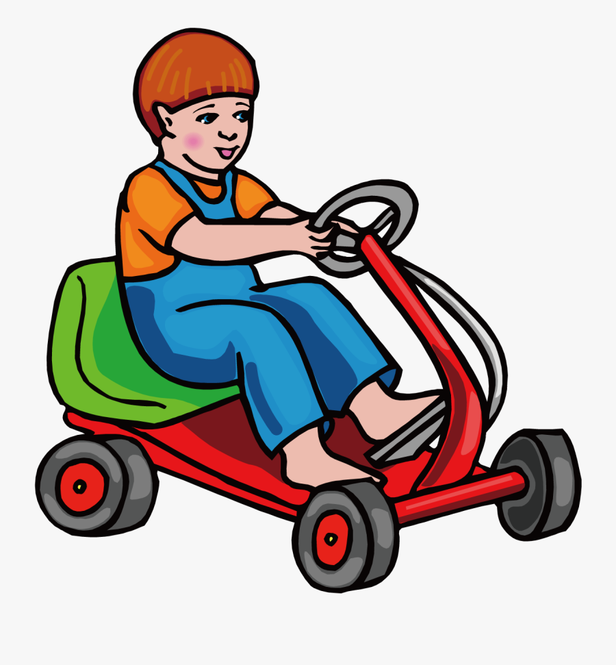 Tricycle Clipart Tricycle Driver - Boy With Go Kart Clipart, Transparent Clipart