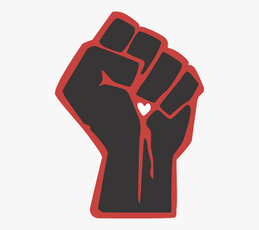 Cliparts Shop Of Library - Black Power Fist With Heart, Transparent Clipart