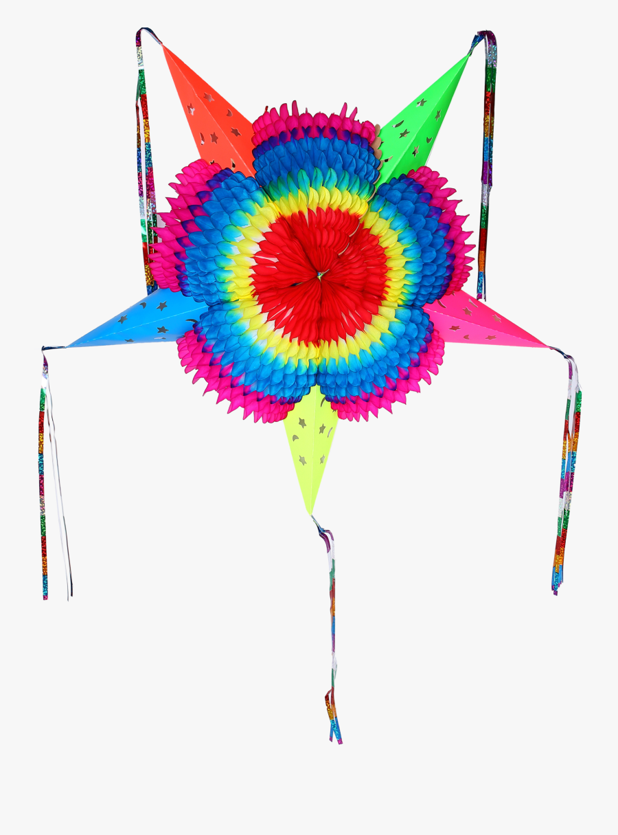 Colorful Star Mexican Piñata Foldable Cardboard Party - Circle, Transparent Clipart