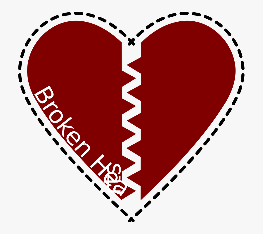 Broken Heart Clipart Half Heart - Broken Heart, Transparent Clipart