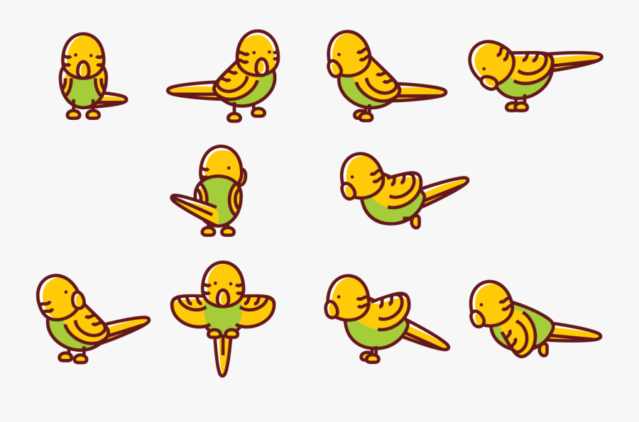 Budgie Cartoon, Transparent Clipart