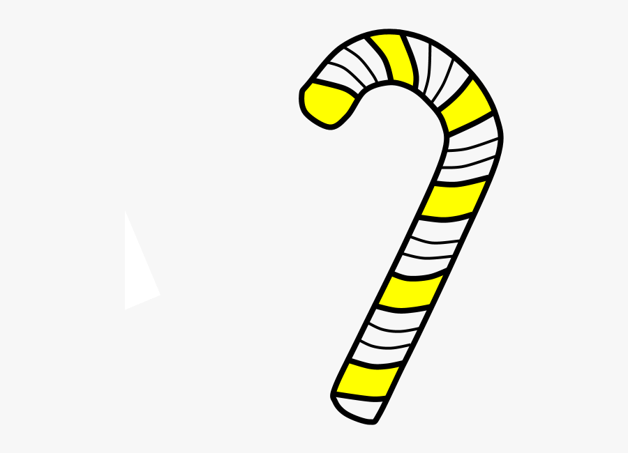 Candy Cane, Stripes, Yellow, White, Png - Dessin Facile A Faire De Noel, Transparent Clipart