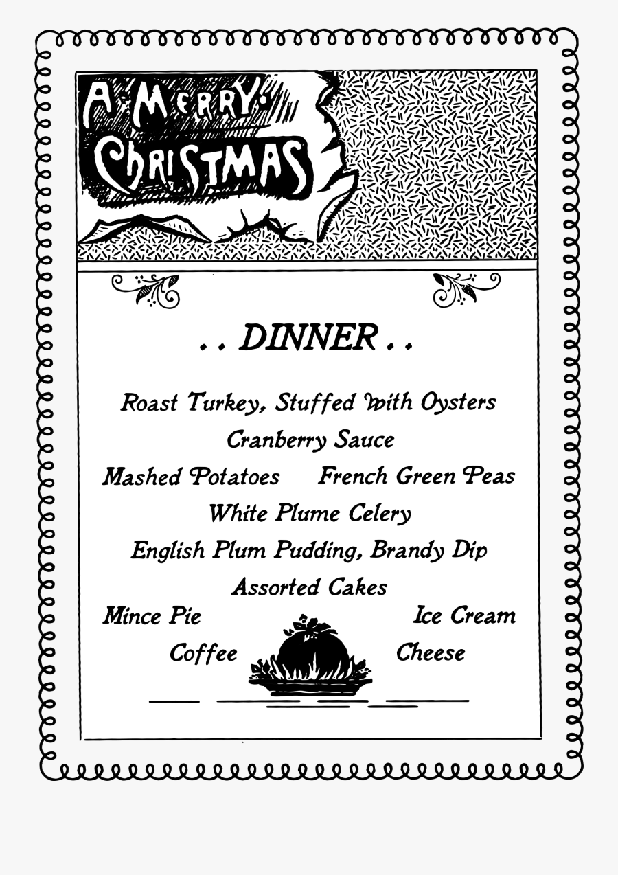 Holiday Menu Big Image - Menus In English Clipart, Transparent Clipart
