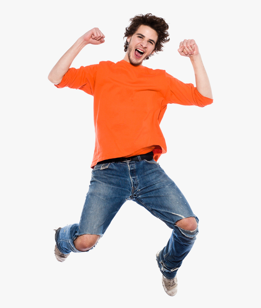 Happy Man Jumping Png, Transparent Clipart