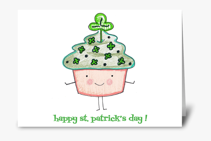 Patrick"s Cupcake Greeting Card, Transparent Clipart