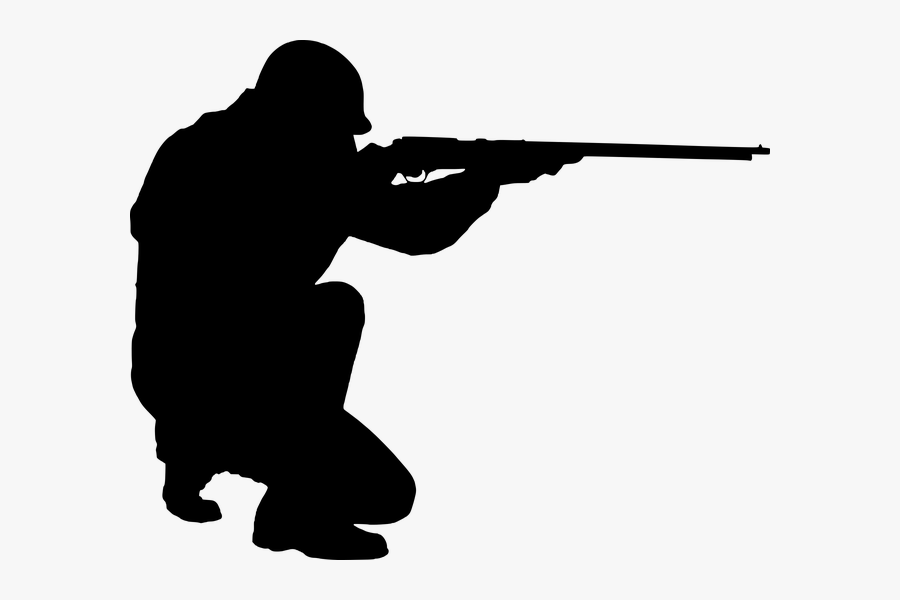Silhouette, Soldier, Gun, Isolated, Man, Military Clipart - Man Holding Gun Silhouette Png, Transparent Clipart