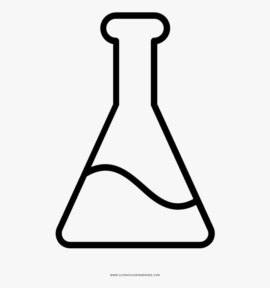 Erlenmeyer Flask Coloring Page, Transparent Clipart