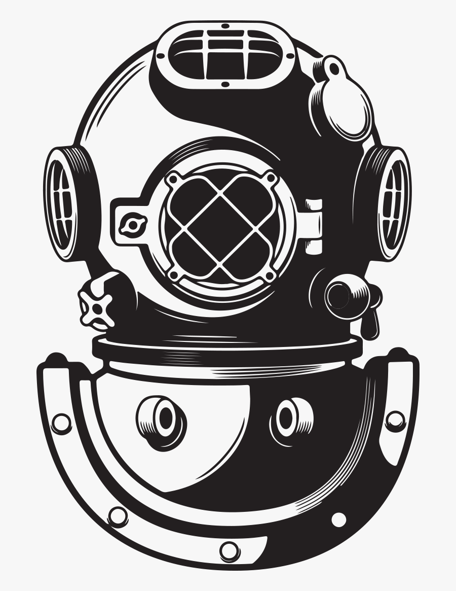 Transparent Scuba Dive Clipart - Commercial Diver Helmet Sticker, Transparent Clipart