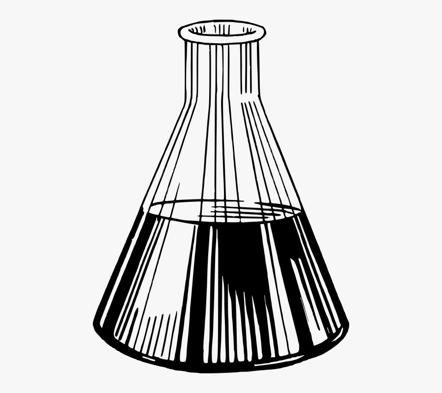 Chemistry, Conical, Flask, Glass, Glassware, Laboratory - Erlenmeyer Flask For Laboratory Sketch, Transparent Clipart