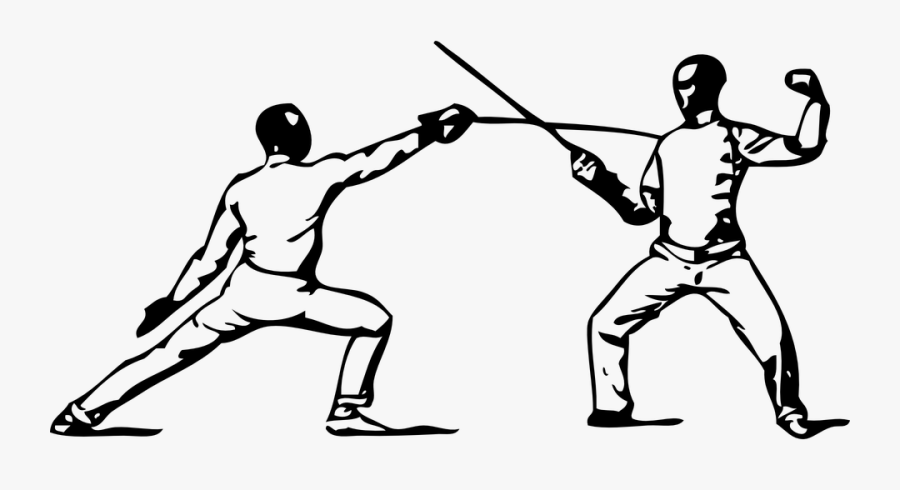 Fencing Black And White, Transparent Clipart