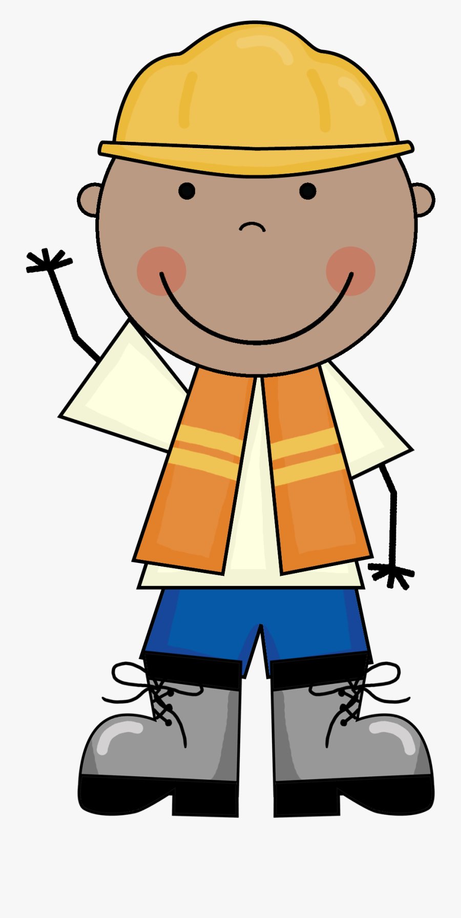 Pin By Elena On Clipart Scrappin Doodles Doodles - Construction Worker Clip Art Kid, Transparent Clipart