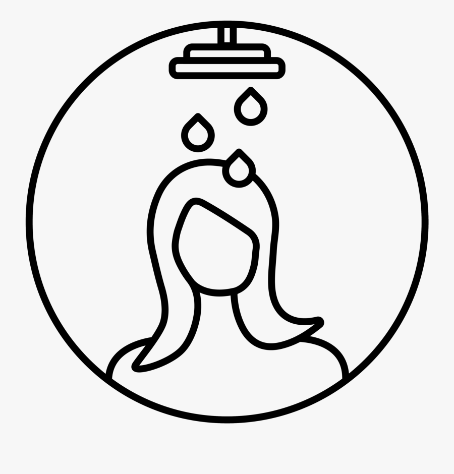 - Line Art Clipart , Png Download - Washing Hair Drawing Easy, Transparent Clipart