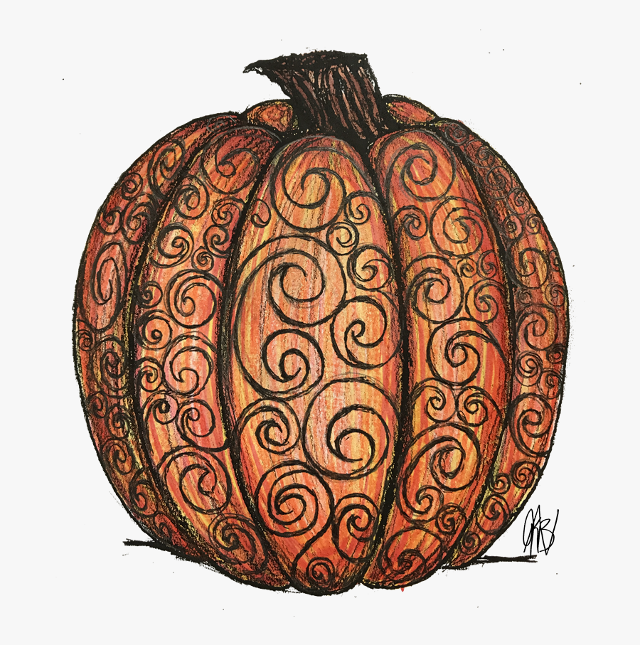 Pumpkins Drawing Colored, Transparent Clipart