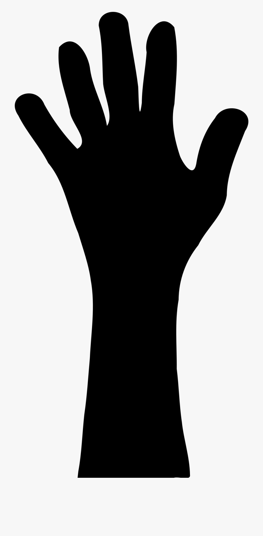 Hand In Silhouette Big - Raised Hand Silhouette, Transparent Clipart