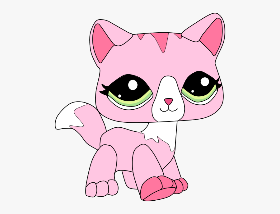Wet Cat Clipart - Lps Pink Cat Png, Transparent Clipart