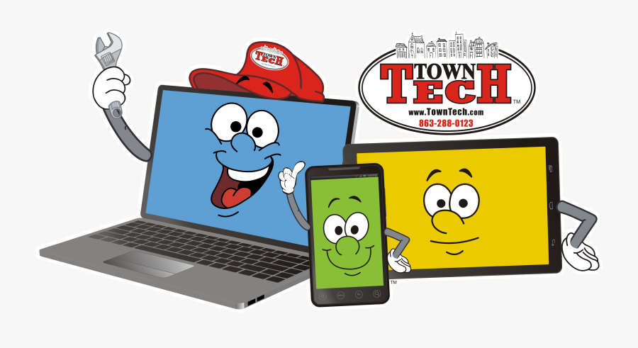 Tech Clipart Pc Repair - Cartoon, Transparent Clipart