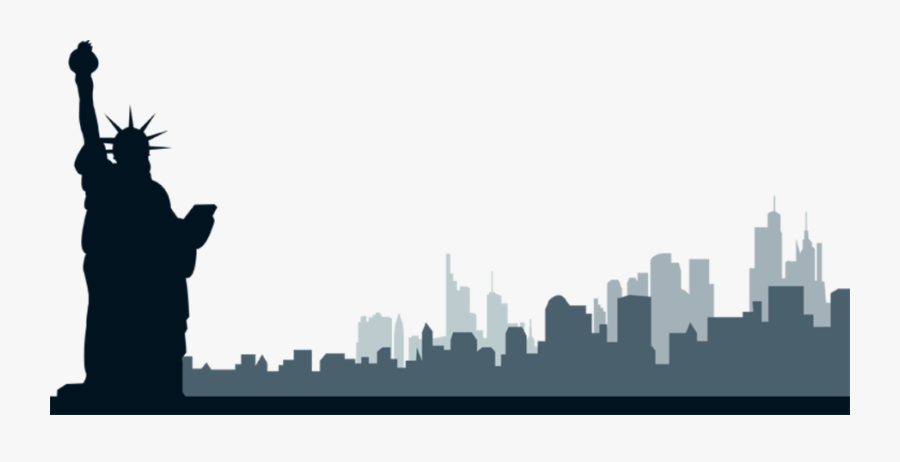 Skyline Clipart Border - Transparent Silhouette Of New York Skyline, Transparent Clipart