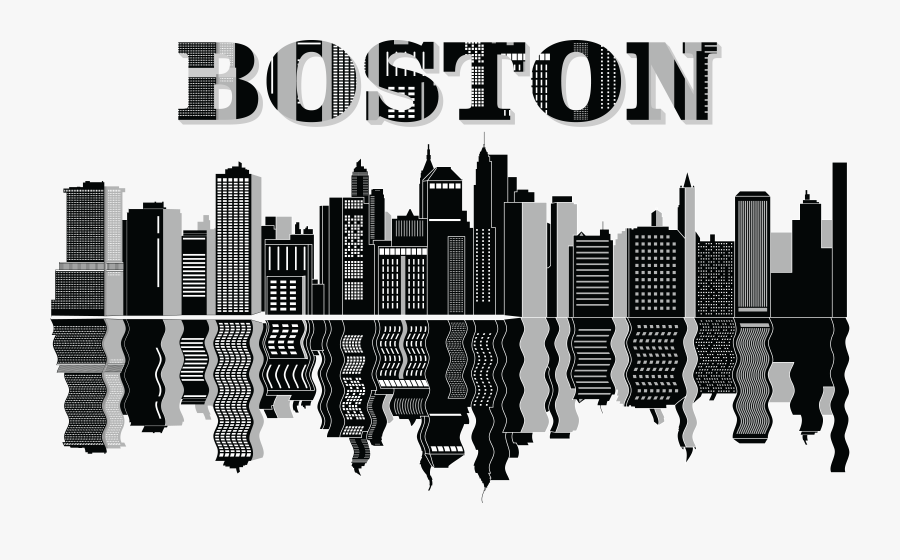 Free Clipart Of A Reflecting Boston City Skyline - Boston Skyline Clip Art, Transparent Clipart