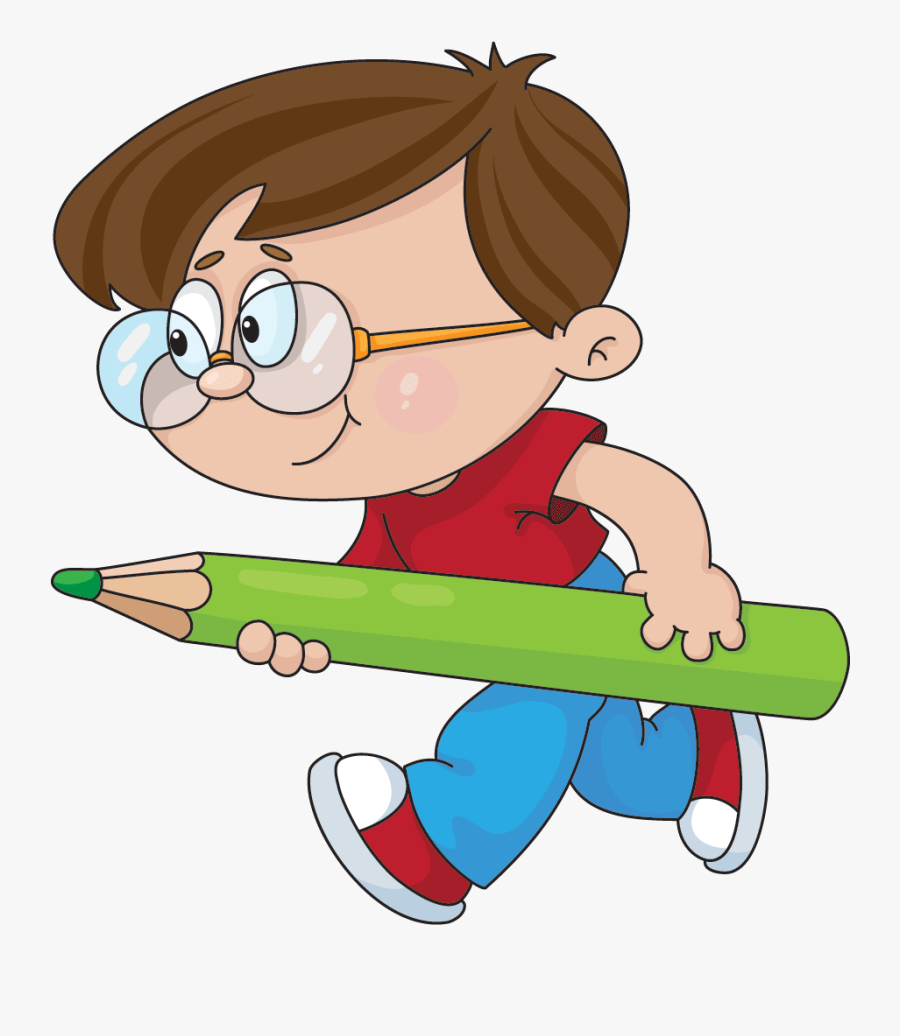 Boy - Boy With A Pencil, Transparent Clipart
