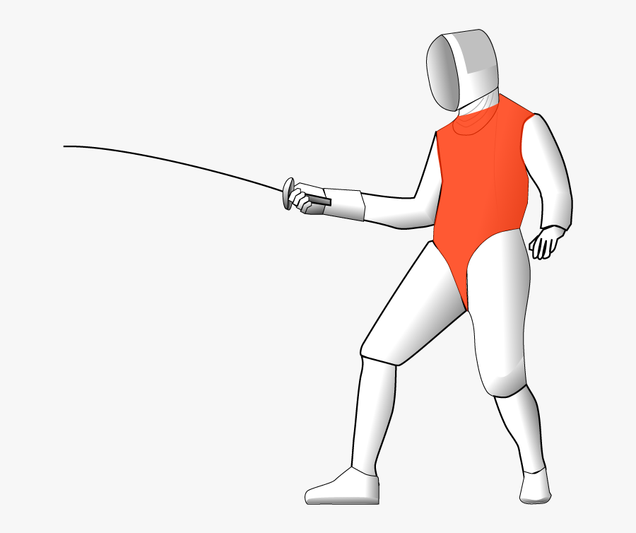 Fencing Clipart Opponent - Fencing Foil Target Area, Transparent Clipart