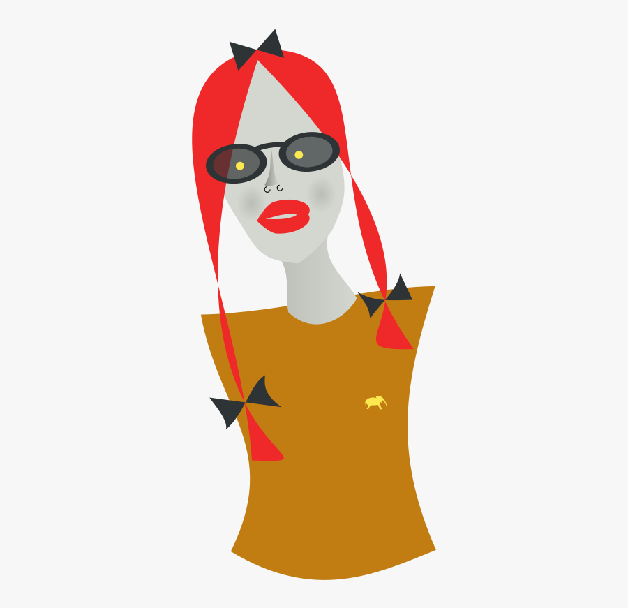 Lady With Yellow Eyes And Long Neck - Illustration, Transparent Clipart