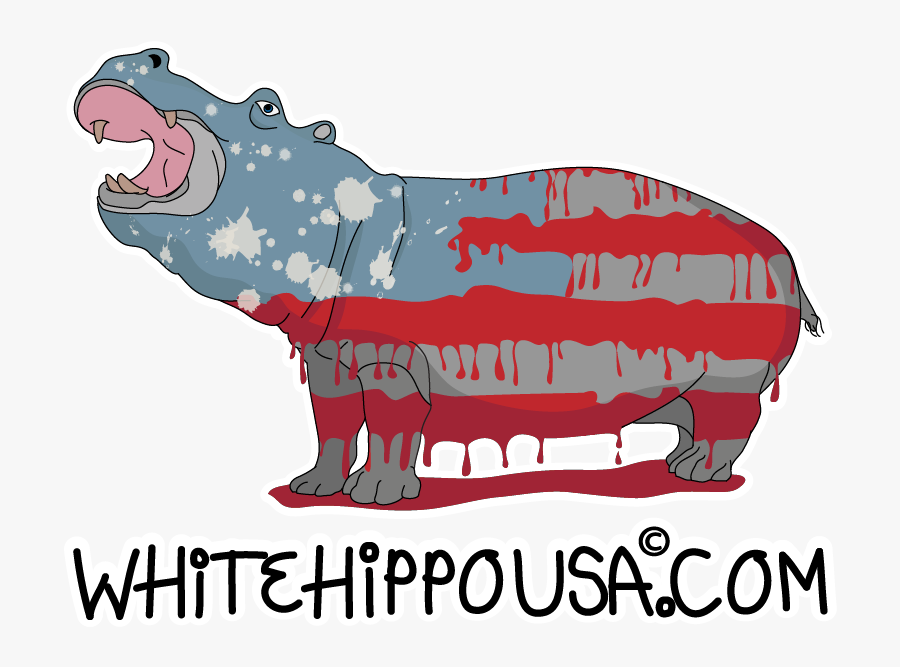 Clip Art About White Hippo Usa - Hippopotamus, Transparent Clipart