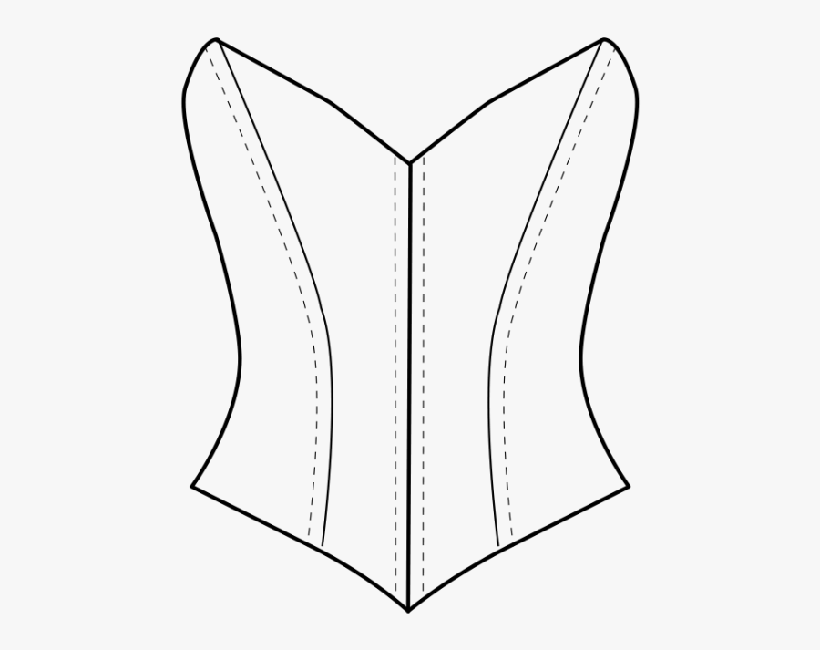V Neck Tutu Bodice - Line Art, Transparent Clipart