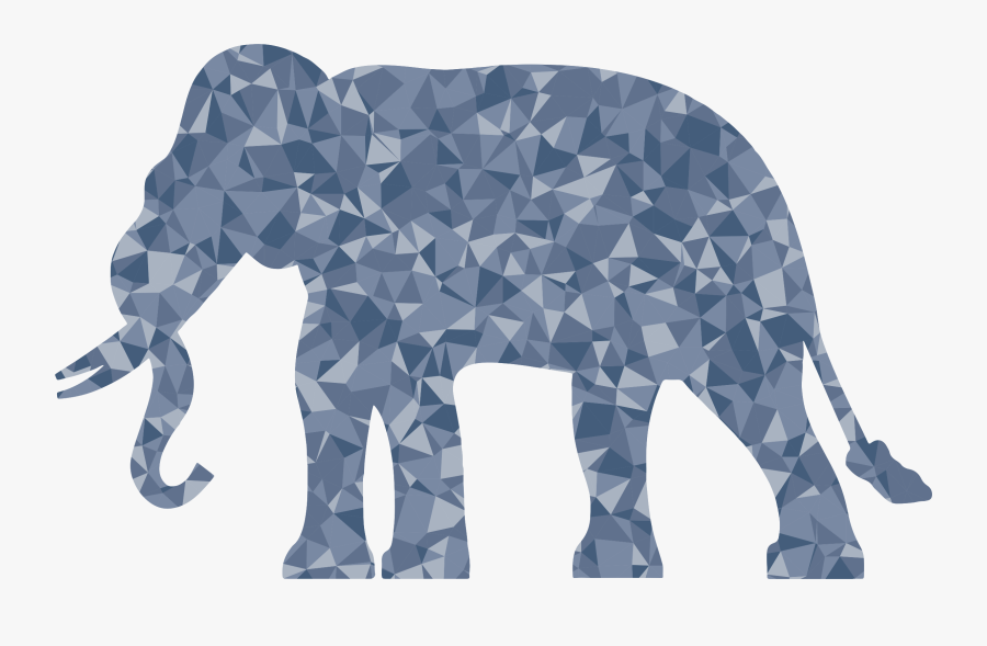Wildlife,terrestrial Animal,elephants And Mammoths - Blue Elephant Silhouette Transparent Background, Transparent Clipart
