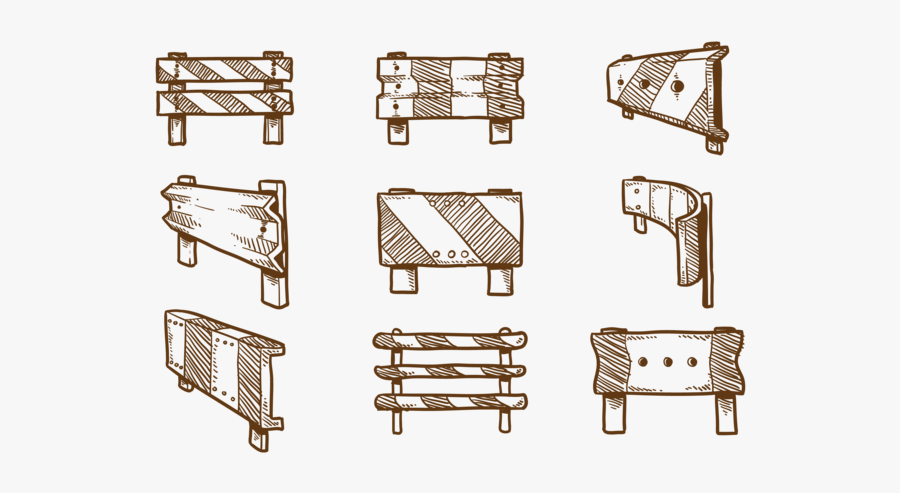 Hand Drawn Guardrail Vectors - Chair, Transparent Clipart