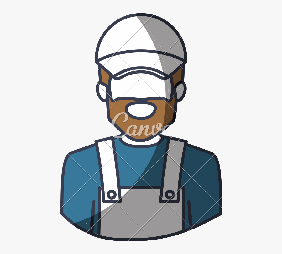 Faceless Bearded Delivery Man - Cartoon, Transparent Clipart