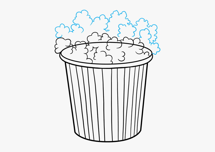 How To Draw Popcorn - Popcorn Drawing, Transparent Clipart