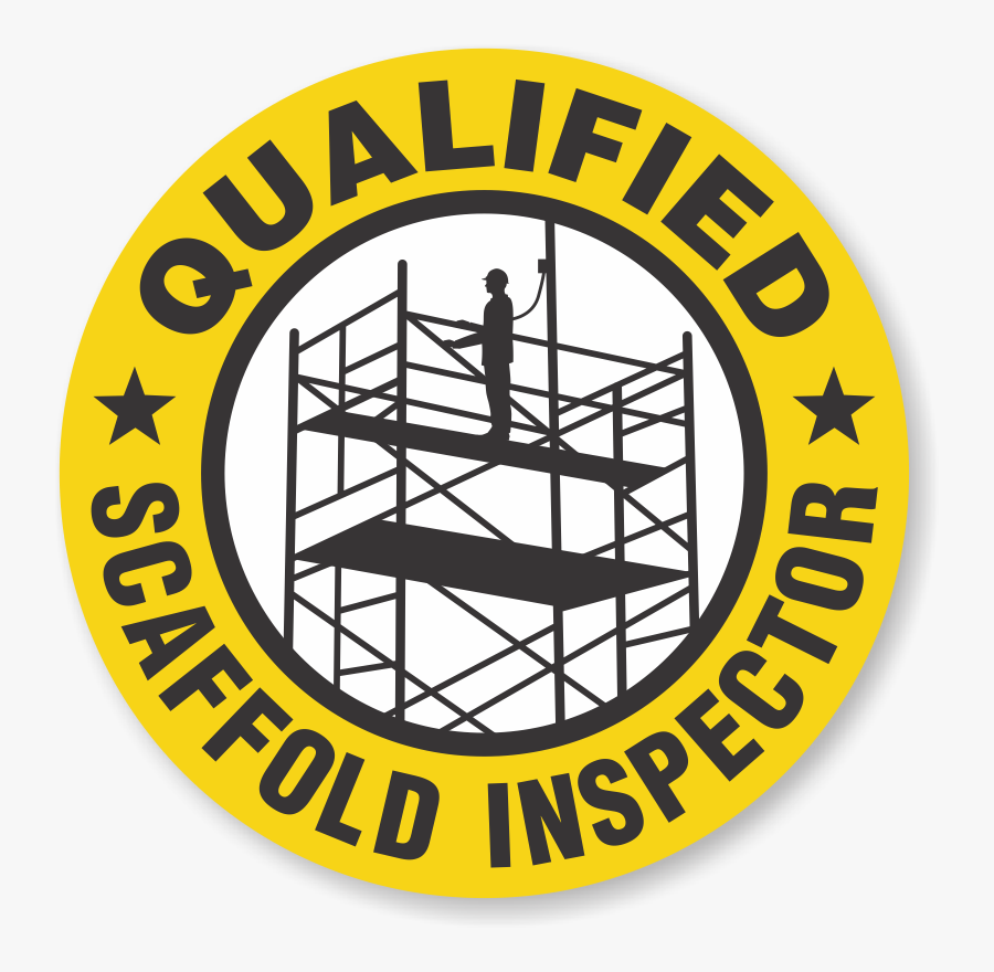 Qualified Scaffold Inspector Hard Hat Sticker - Cpr Certified, Transparent Clipart