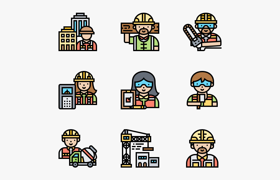 Construction Worker - Icon Construction Worker, Transparent Clipart