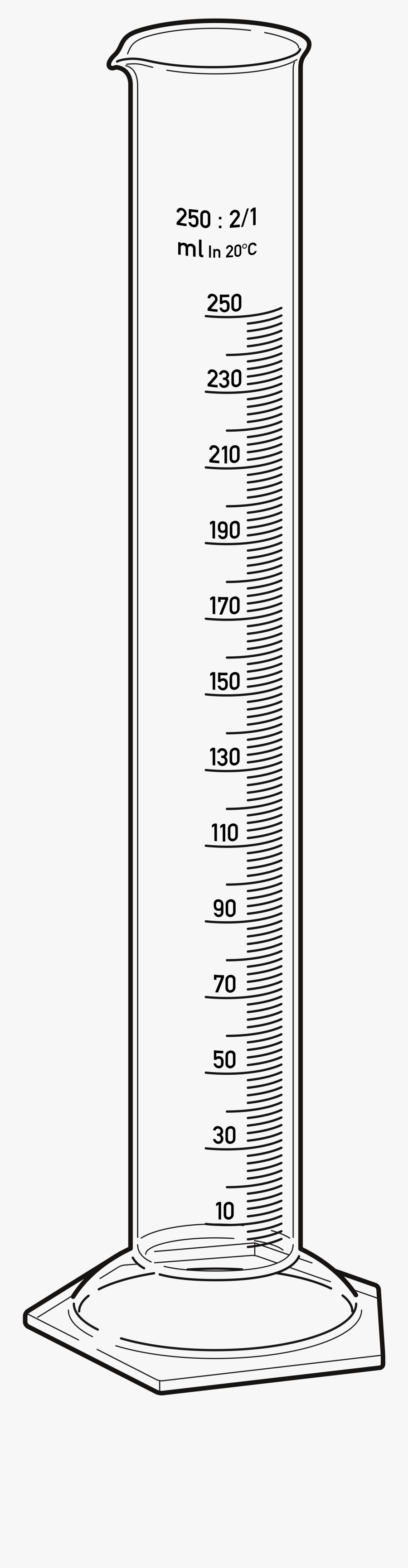 28 Collection Of 100 Ml Graduated Cylinder Drawing - 100ml Measuring Cylinder Diagram, Transparent Clipart