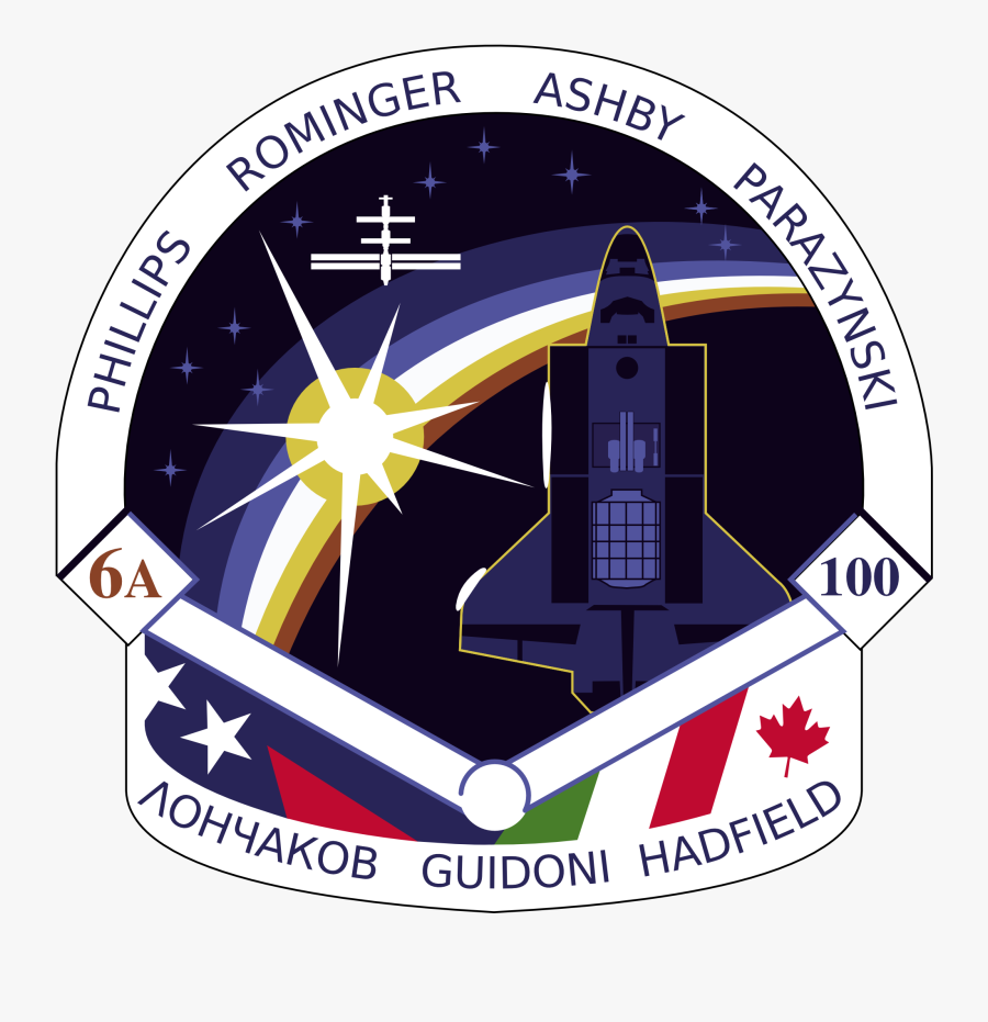 Sts-100 Patch - Chris Hadfield Mission Patch, Transparent Clipart