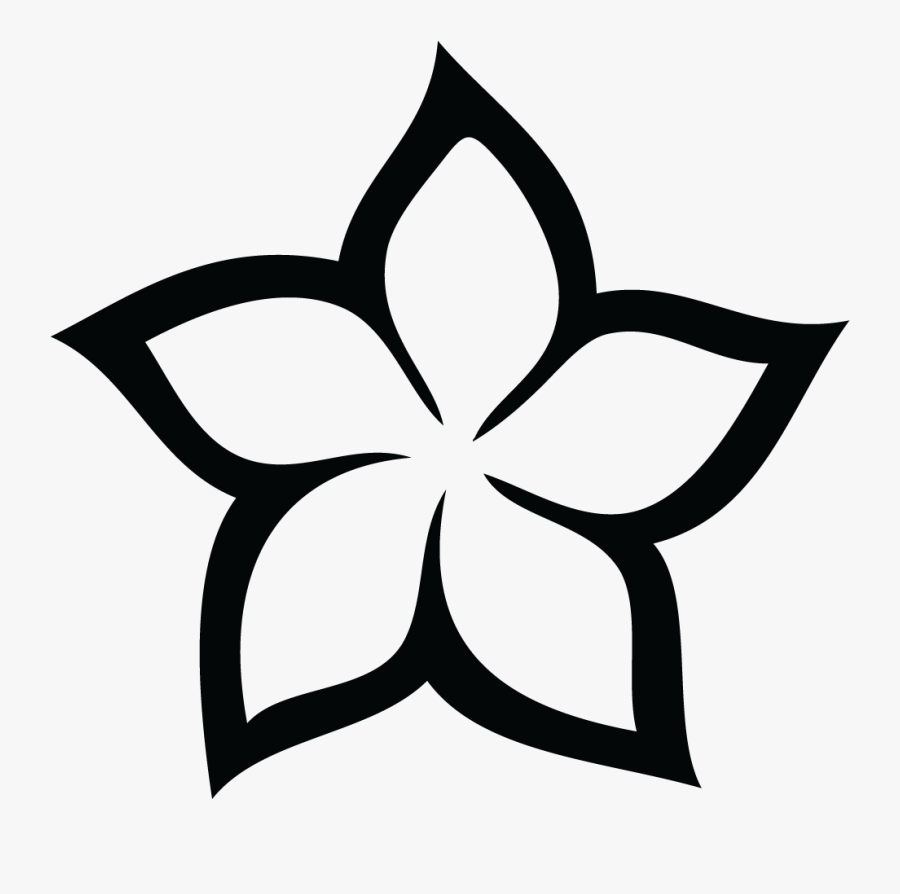Frangipani Clipart Hawaiin Flower - Plumeria Clipart Black And White, Transparent Clipart