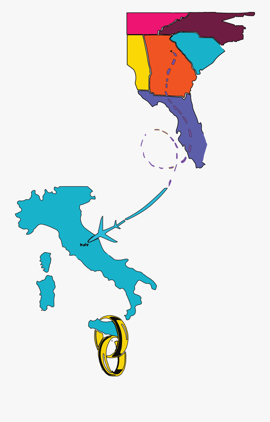 Drew & Natalie"s Honeymoon Route - Roman Republic To 146 Bce, Transparent Clipart